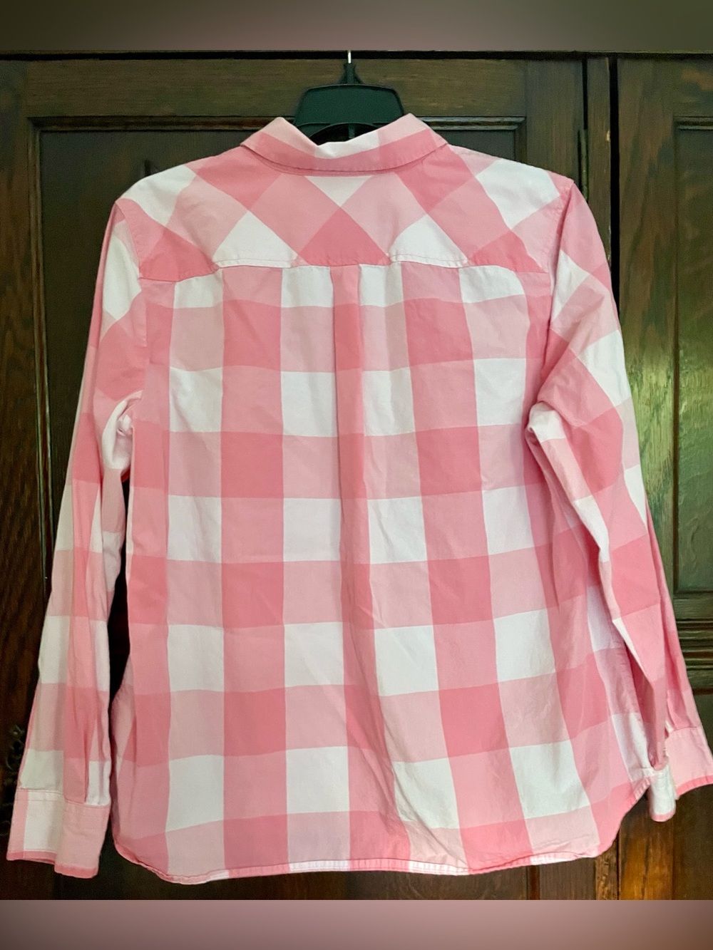 Vintage Talbots Pink & White Checked Button-Down Shirt Size LP - Picture 5 of 7